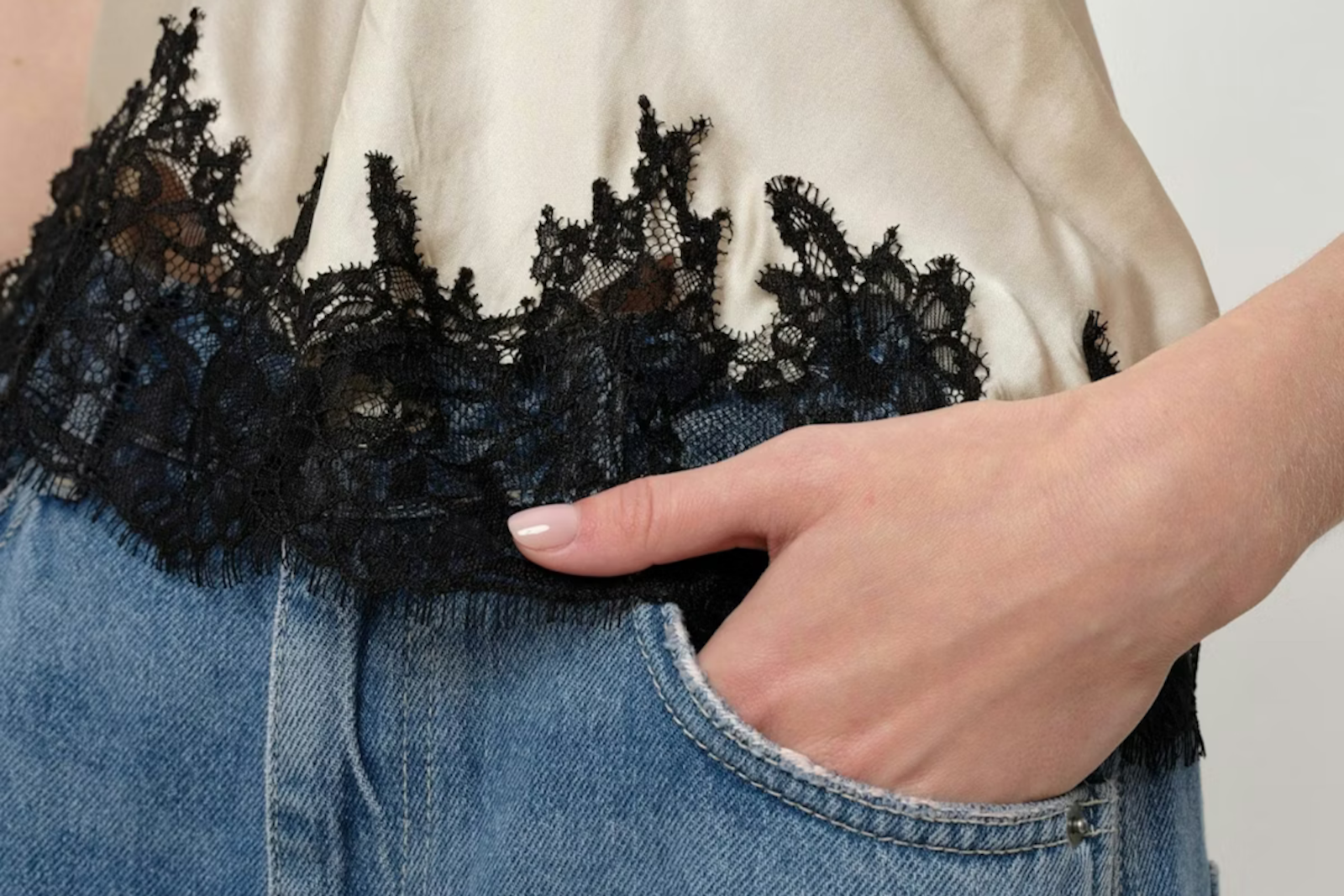 Denim Meets Satin: The Art of Effortless Contrast - selection pictures